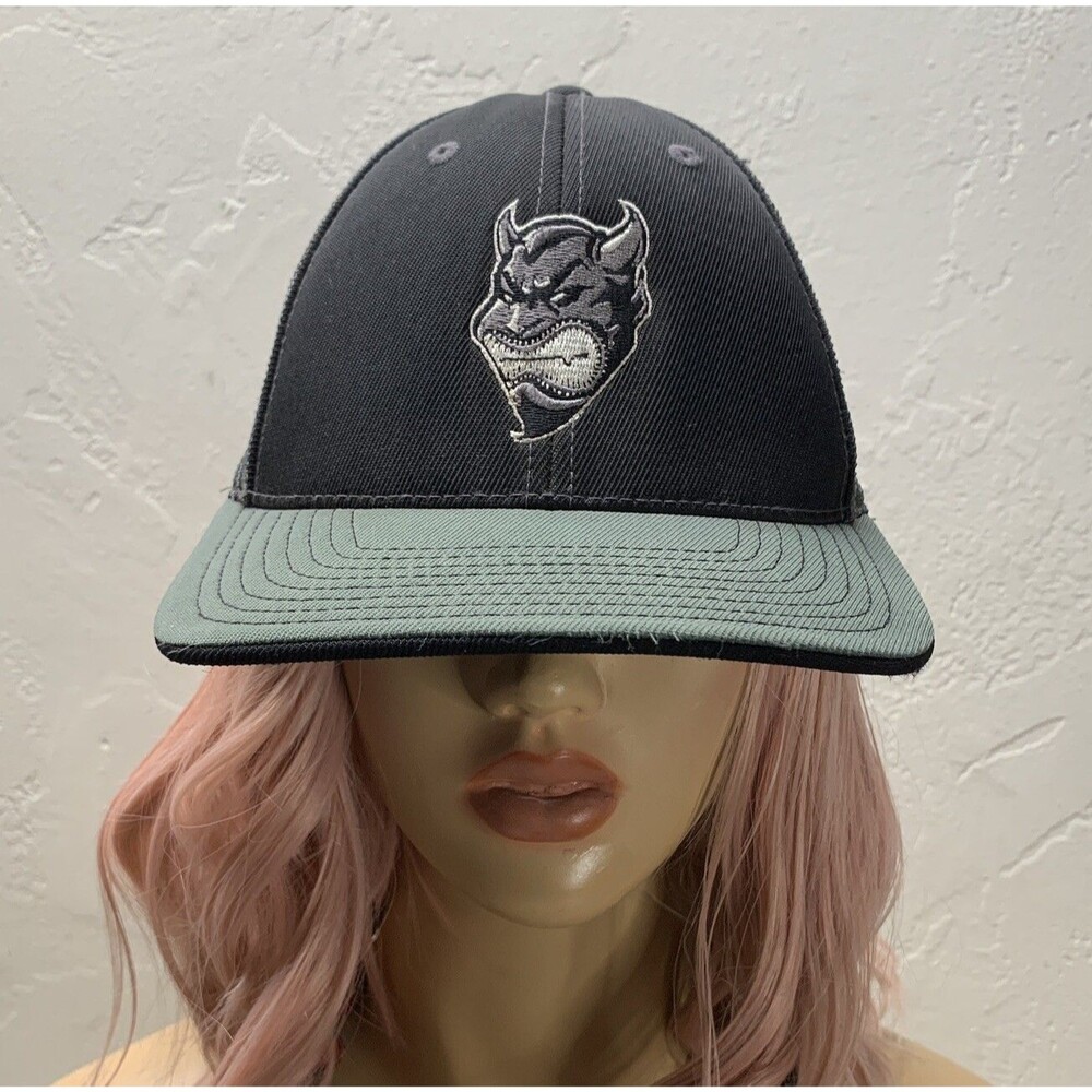 SD DIABLOS PACIFIC Headwear FlexFit Baseball Hat SMALL-MEDIUM Black White Devil